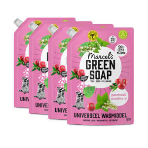wasmiddel universeel - Patchouli & Cranberry navulling 4 x 1L - 92 wasbeurten
