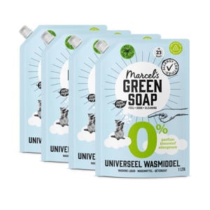 wasmiddel universeel parfumvrij 0% - navulling 4 x 23 wasbeurten - 92 wasbeurten