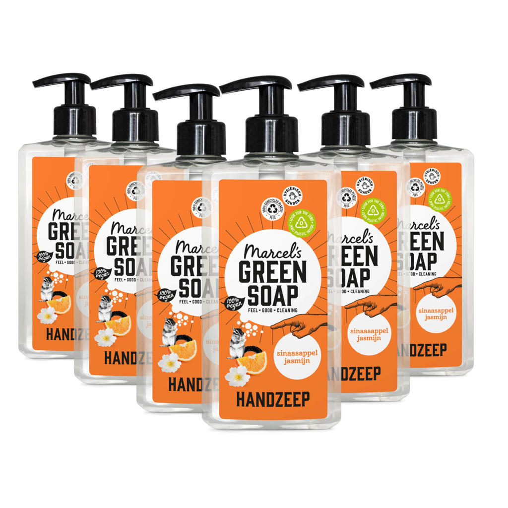 Marcel's Green Soap handzeep - Sinaasappel & Jasmijn 6 x 500ml