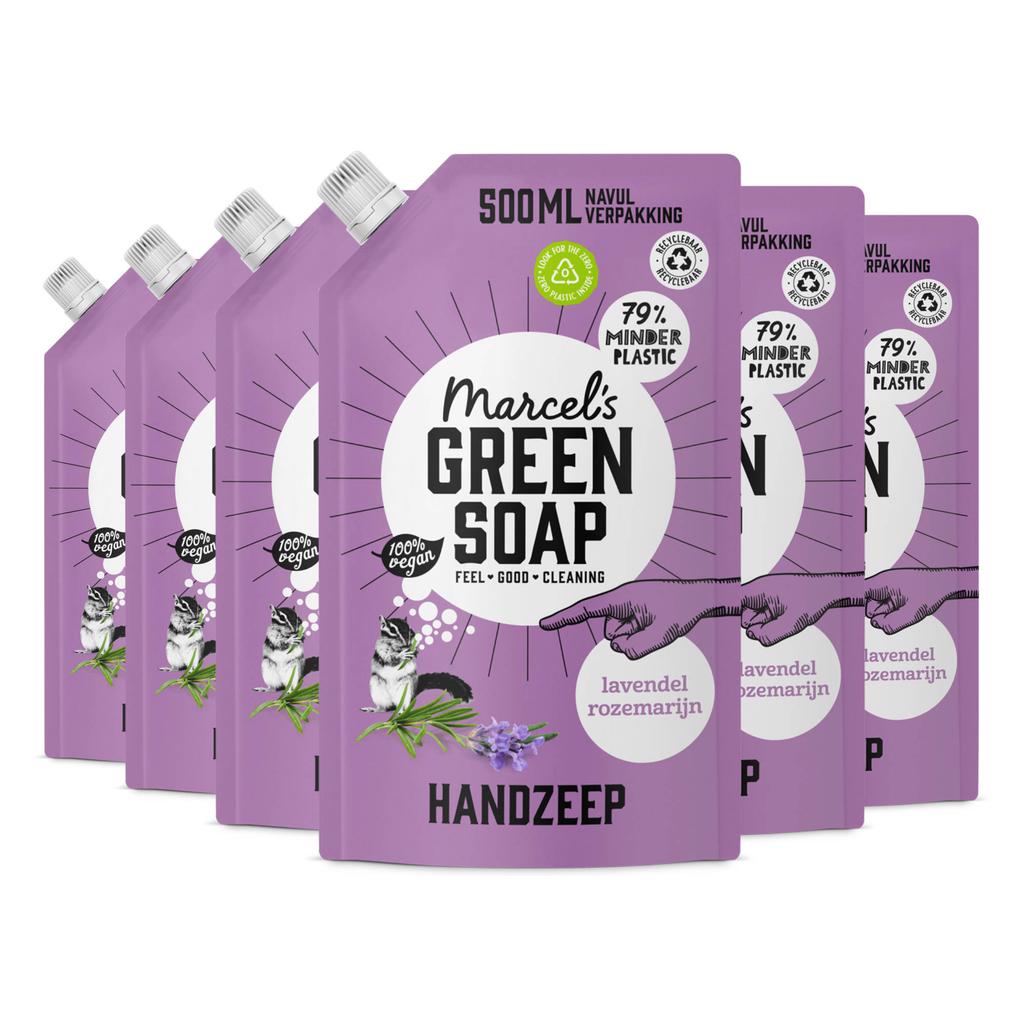 Marcel's Green Soap handzeep - Lavendel & Rozemarijn navulling 6 x 500ml