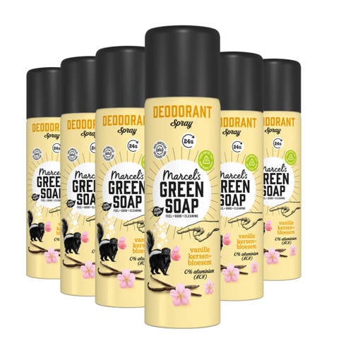 Marcel's Green Soap Deo Spray - Vanille & Kersenbloesem 6 x 150ml afbeelding
