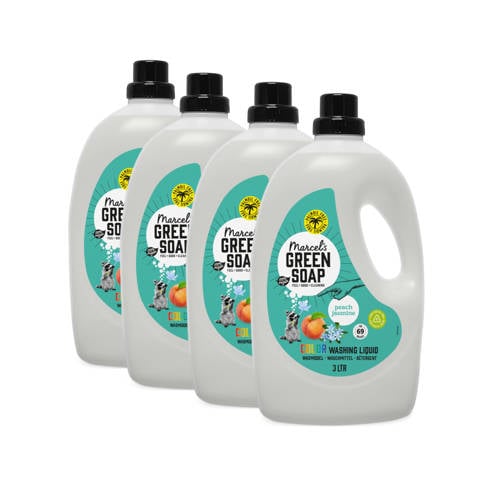 Marcel's Green Soap Wasmiddel Kleur - Perzik & Jasmijn 4 x 3L - wasbeurten afbeelding