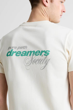 regular T-shirt met backprint ecru