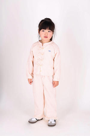 straight gestreepte casual broek roze