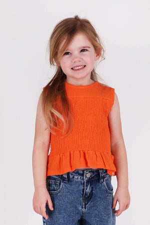 mouwloze top oranje