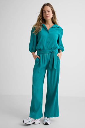 straight high waist broek groen