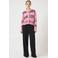 YAS gestreepte vest roze gebreid