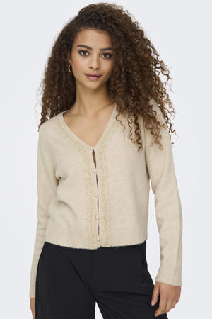 vest met wol ecru gebreid
