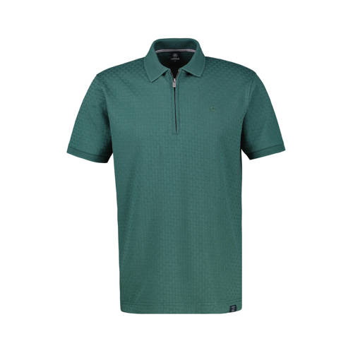 LERROS regular polo met ingebreid patroon groen afbeelding