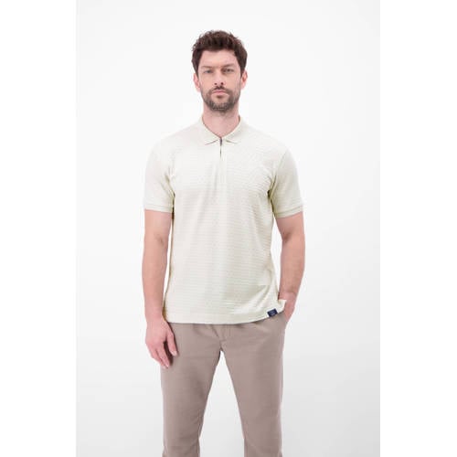 LERROS regular polo met ingebreid patroon wit afbeelding