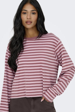 gestreepte top roze