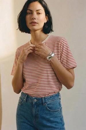 gestreepte T-shirt - rood