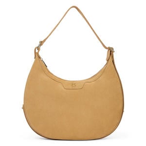 suede schoudertas Sheida lichtbruin
