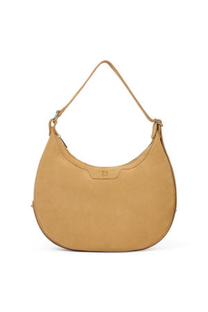 suede schoudertas Sheida lichtbruin
