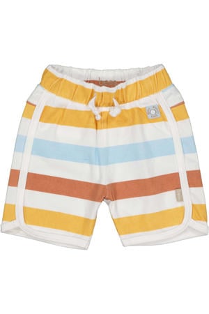 regular waist gestreepte casual short bruin