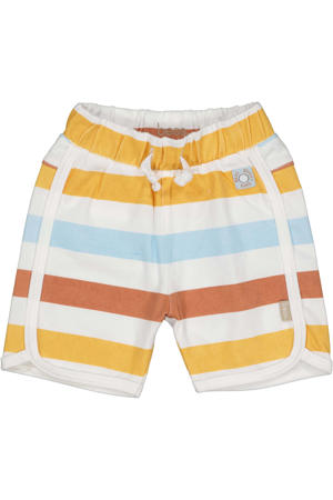 regular waist gestreepte casual short bruin