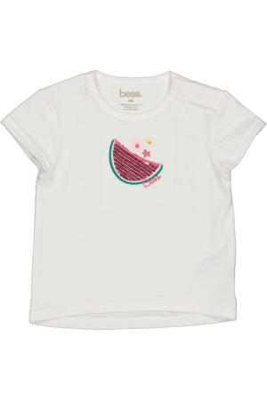 T-shirt met pailletten wit