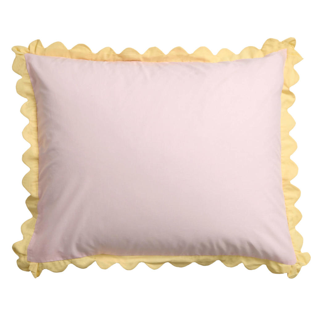 NOUS Living katoenen kussensloop lichtroze - scalloped edge (60x70 cm)