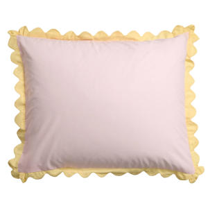 katoenen kussensloop lichtroze - scalloped edge (60x70 cm)