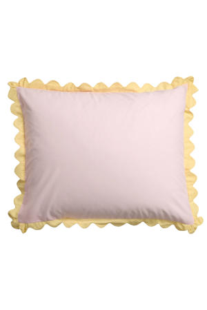 katoenen kussensloop lichtroze - scalloped edge (60x70 cm)