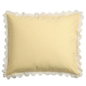 katoenen kussensloop geel - scalloped edge (60x70 cm)