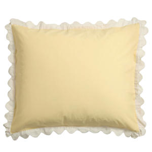 katoenen kussensloop geel - scalloped edge (60x70 cm)