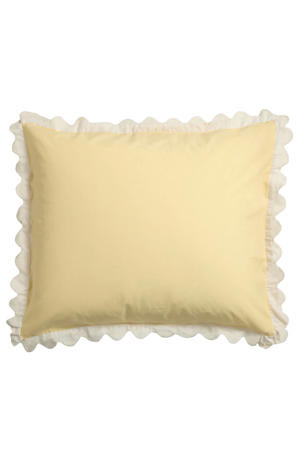 katoenen kussensloop geel - scalloped edge (60x70 cm)