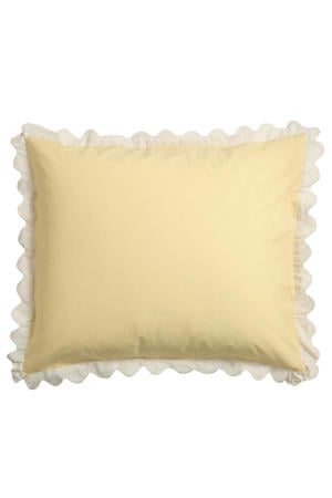 katoenen kussensloop geel - scalloped edge (60x70 cm)