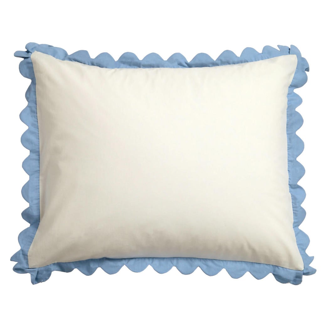 NOUS Living katoenen kussensloop off-white - scalloped edge (60x70 cm)