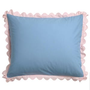katoenen kussensloop lichtblauw - scalloped edge (60x70 cm)
