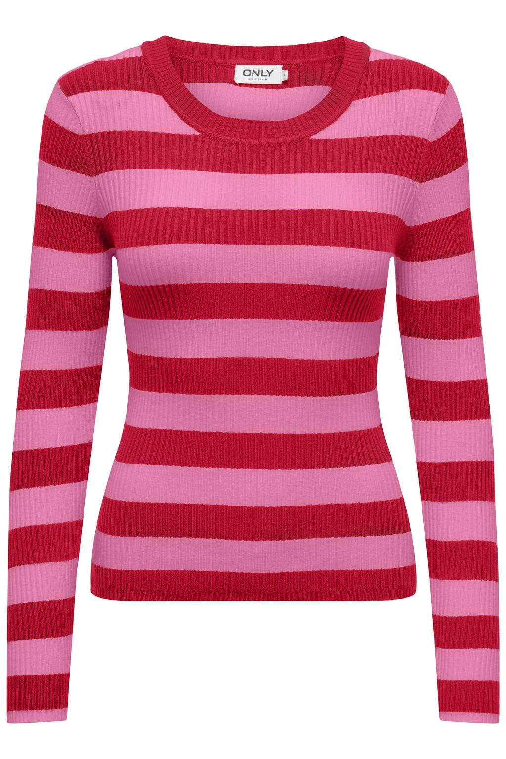 ONLY gestreepte pullover rib gebreid