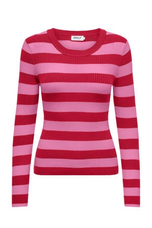 gestreepte pullover rib gebreid