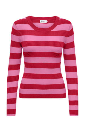 gestreepte pullover rib gebreid