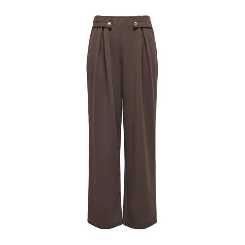 ONLY wide leg regular waist casual broek bruin afbeelding