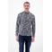 LERROS regular casual overhemd met linnen donkerblauw