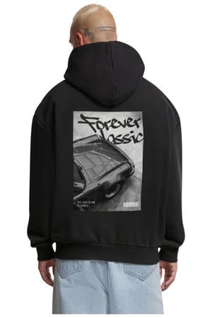 hoodie met backprint zwart