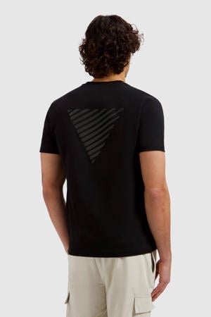 regular T-shirt met backprint zwart
