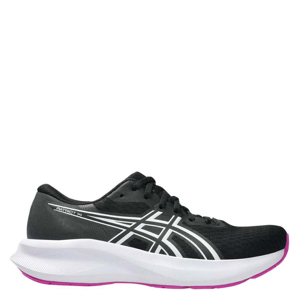 Zwart en roze dames ASICS Patriot 14 hardloopschoenen van mesh-pu/voering: mesh/voetbed: eva met veters