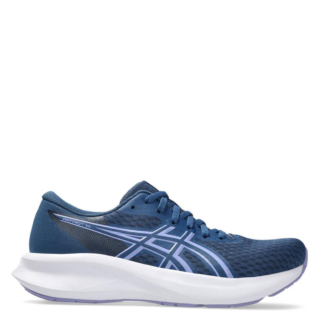 Blauw en lichtblauwe dames ASICS Patriot 14 hardloopschoenen van mesh-pu/voering: mesh/voetbed: eva met veters