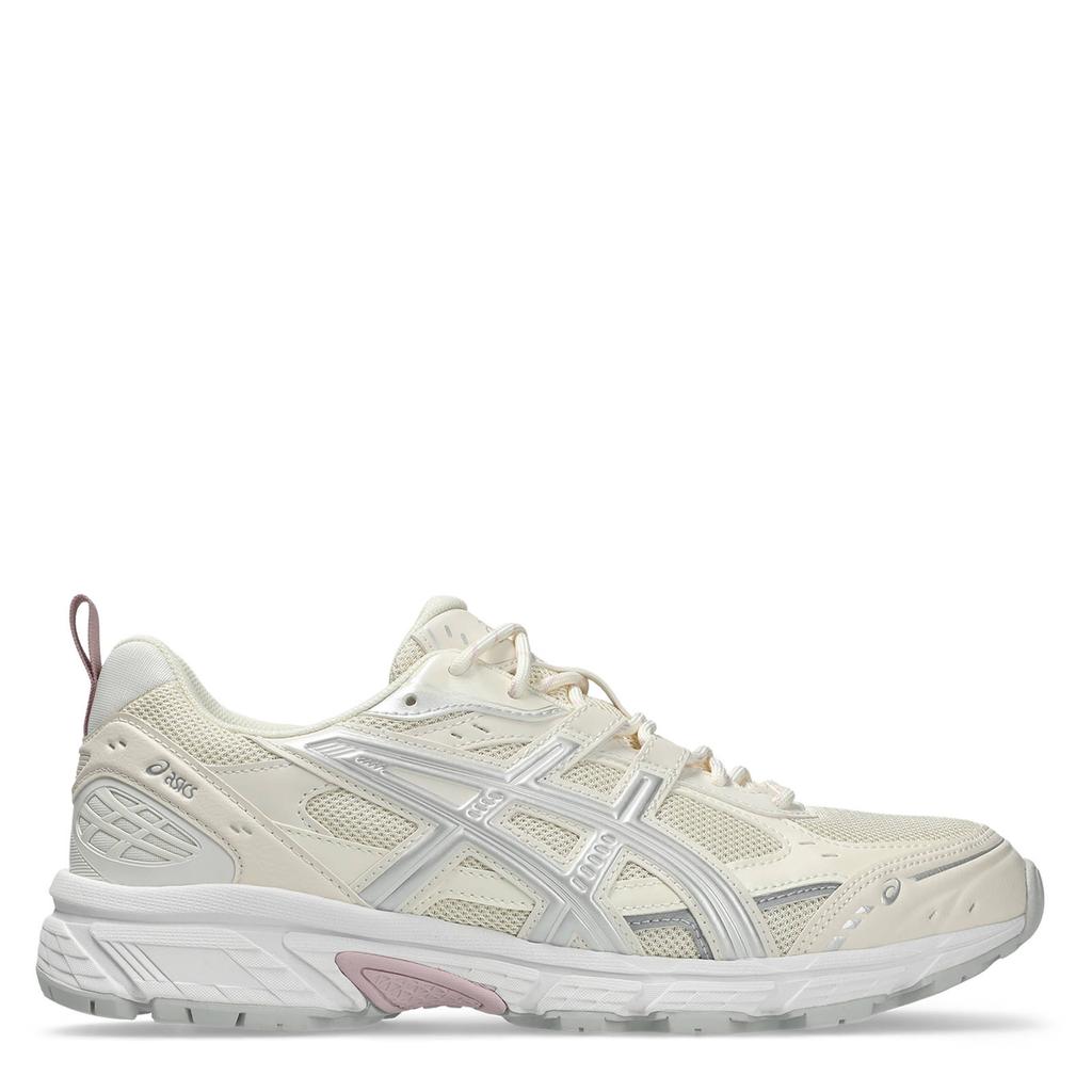 Ecru en zilverkleurige heren ASICS Gel-Nunobiki sneakers van mesh-pu/voering: mesh/voetbed: eva met veters