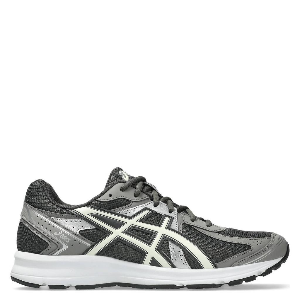 Antraciet en zilverkleurige dames ASICS Jog 100S sneakers grijs van mesh-pu/voering: mesh/voetbed: eva met veters