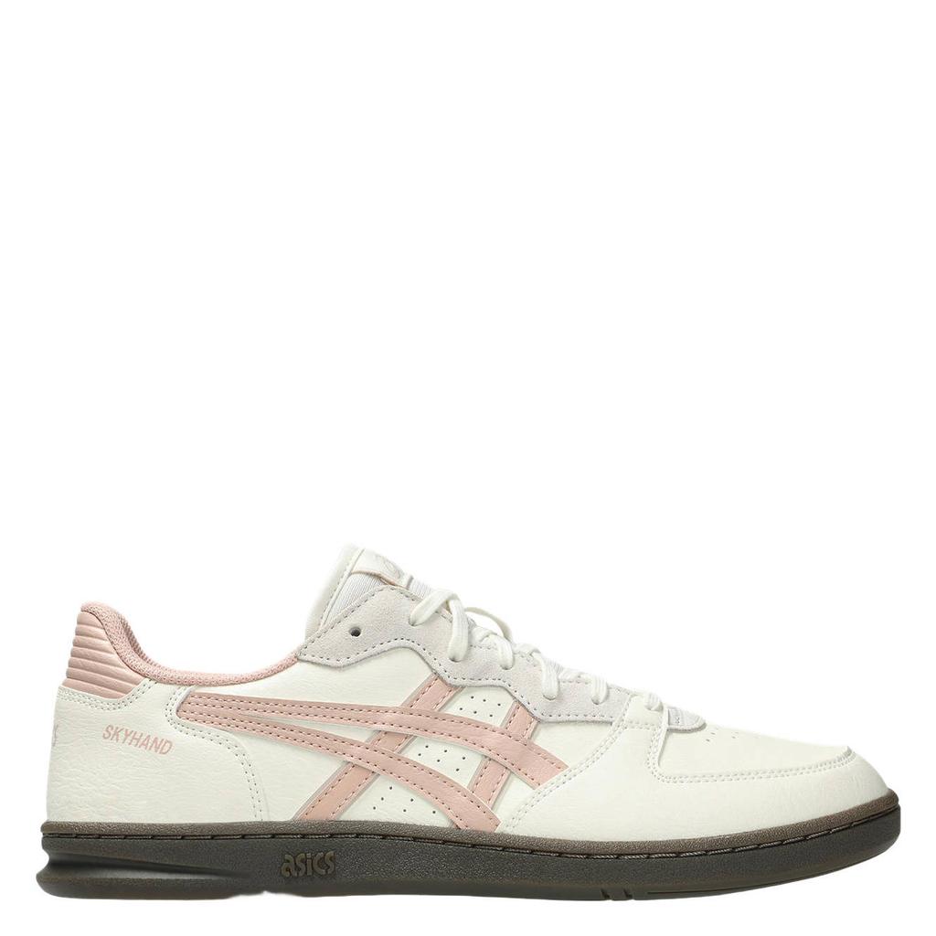 Ecru en lichtroze unisex ASICS Skyhand OG sneakers van imitatileer-suède/voering: mesh/voetbed: eva met veters