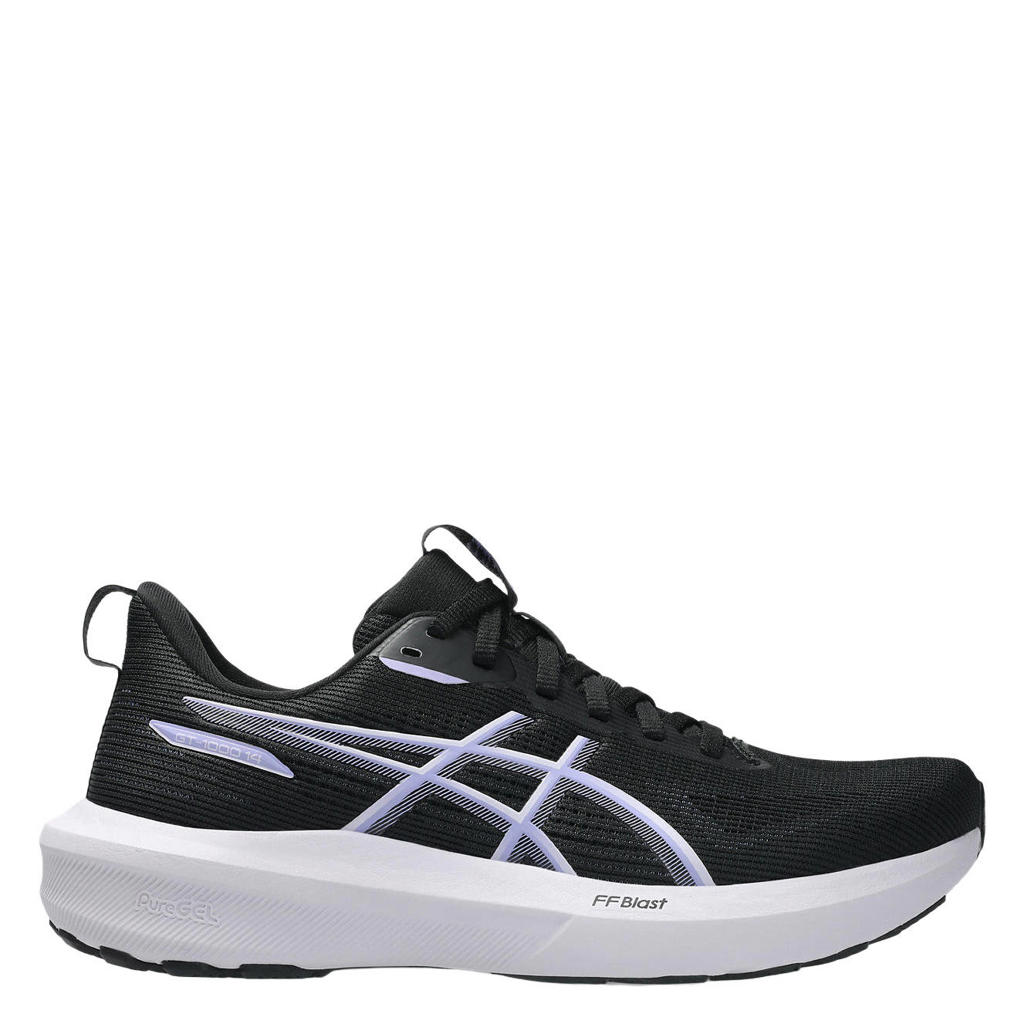 Zwart en lilakleurige dames ASICS GT-1000 hardloopschoenen van mesh en textiel met veters