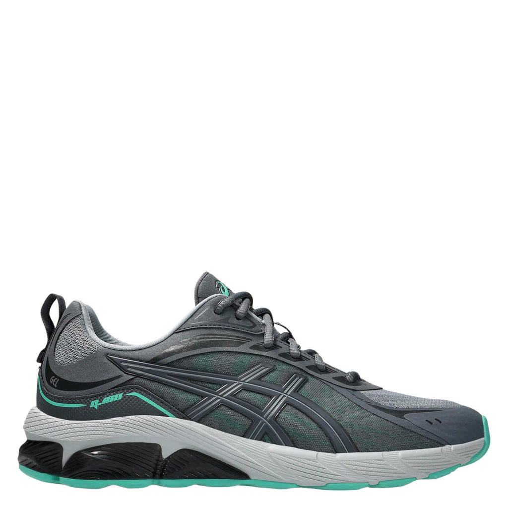 Antraciet en groene heren ASICS Gel-Quantum 180 VIII sneakers van imitatieleer/voering: mesh/voetbed: eva met veters