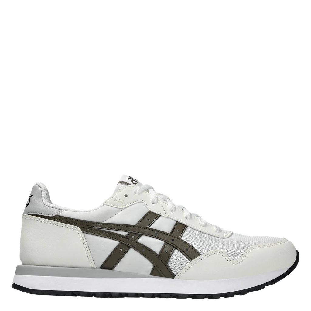 Wit en donkerblauwe heren ASICS Tiger Runner II sneakers van mesh-imitatieleer/voering: textiel/voetbed: eva met veters