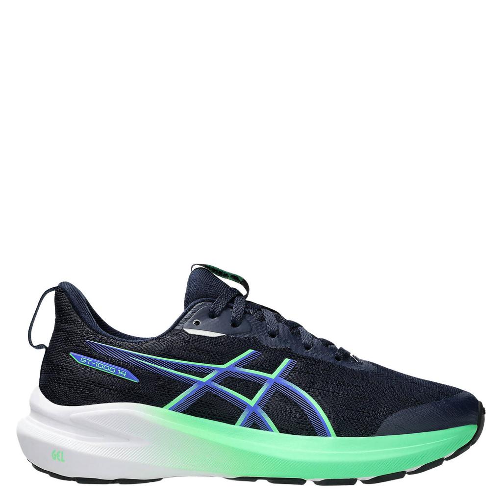 Donkerblauwe jongens en meisjes ASICS GT-1000 14 hardloopschoenen van mesh-pu/voering: mesh/voetbed: eva met veters