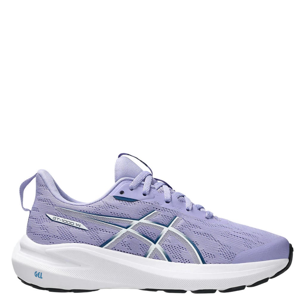Paars en witte jongens en meisjes ASICS GT-1000 14 hardloopschoenen GS van mesh-pu/voering: mesh/voetbed: eva met veters