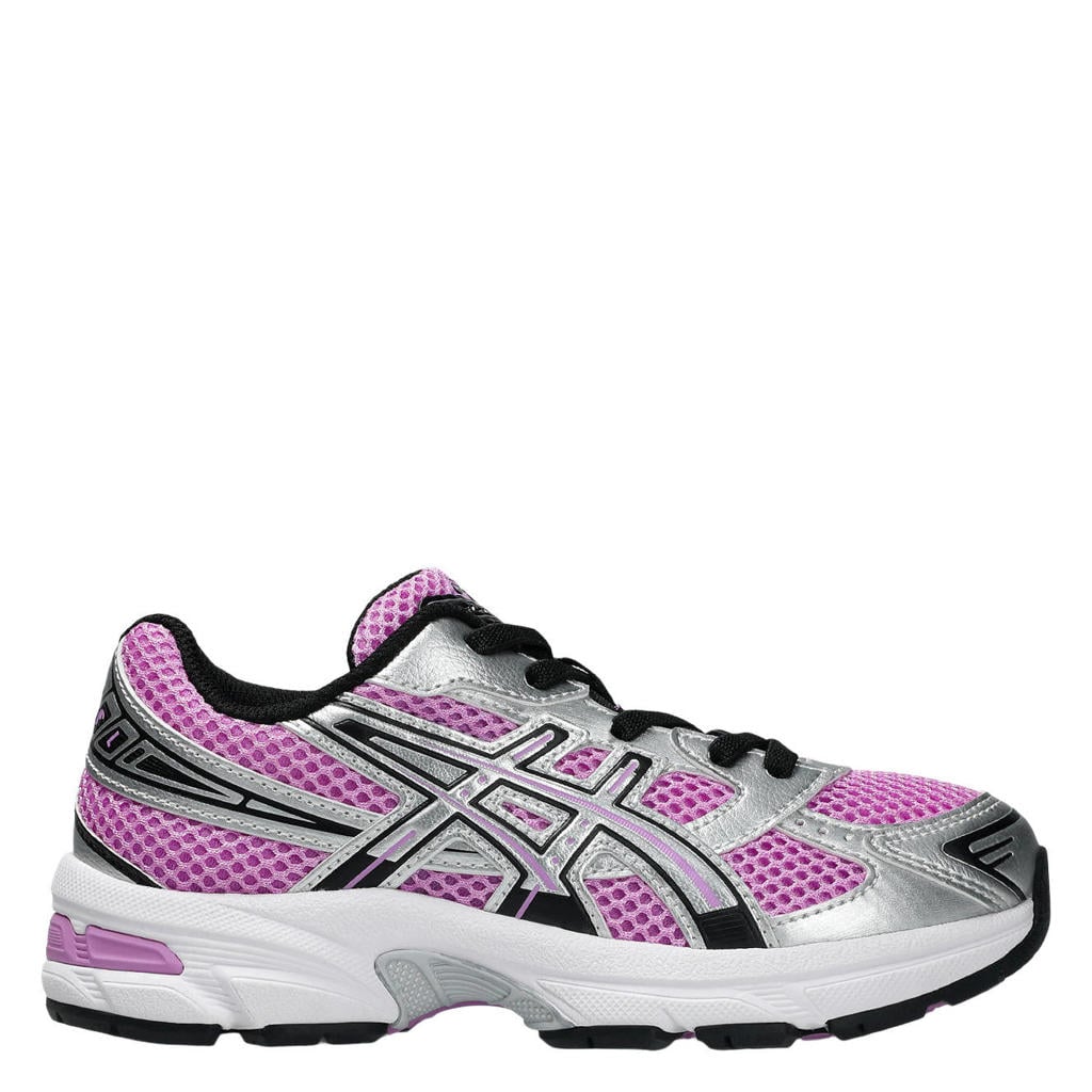 Roze en zilverkleurige jongens en meisjes ASICS Gel-1130 sneakers van mesh-pu/voering: mesh/voetbed: eva met veters