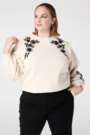 sweater ecru broderie