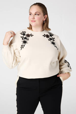 sweater ecru broderie